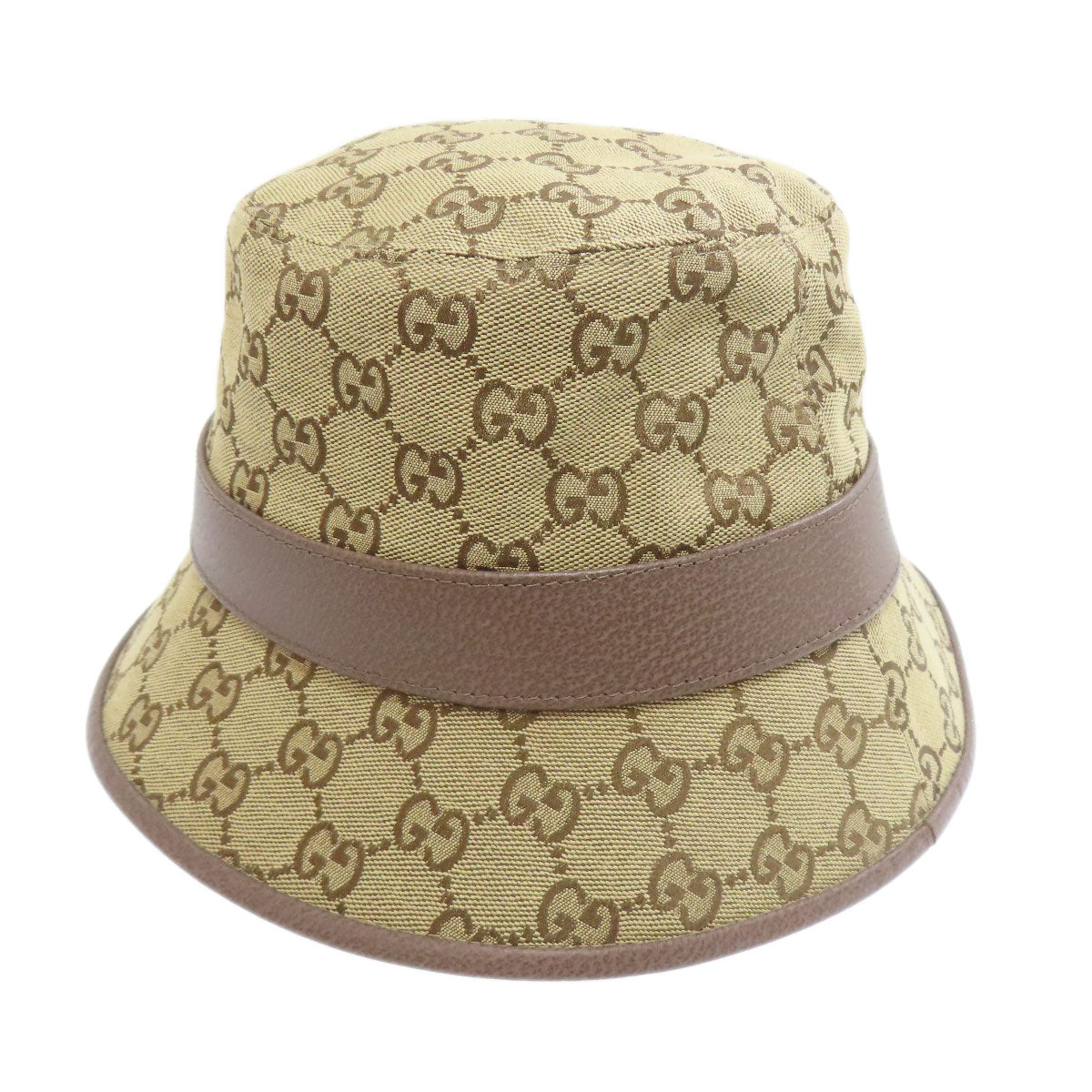 Gucci Hat 576587 71% Cotton, 29% Polyester, Cowhide Beige Gg Canvas Fedora Hat Bucket Hat Gg Women