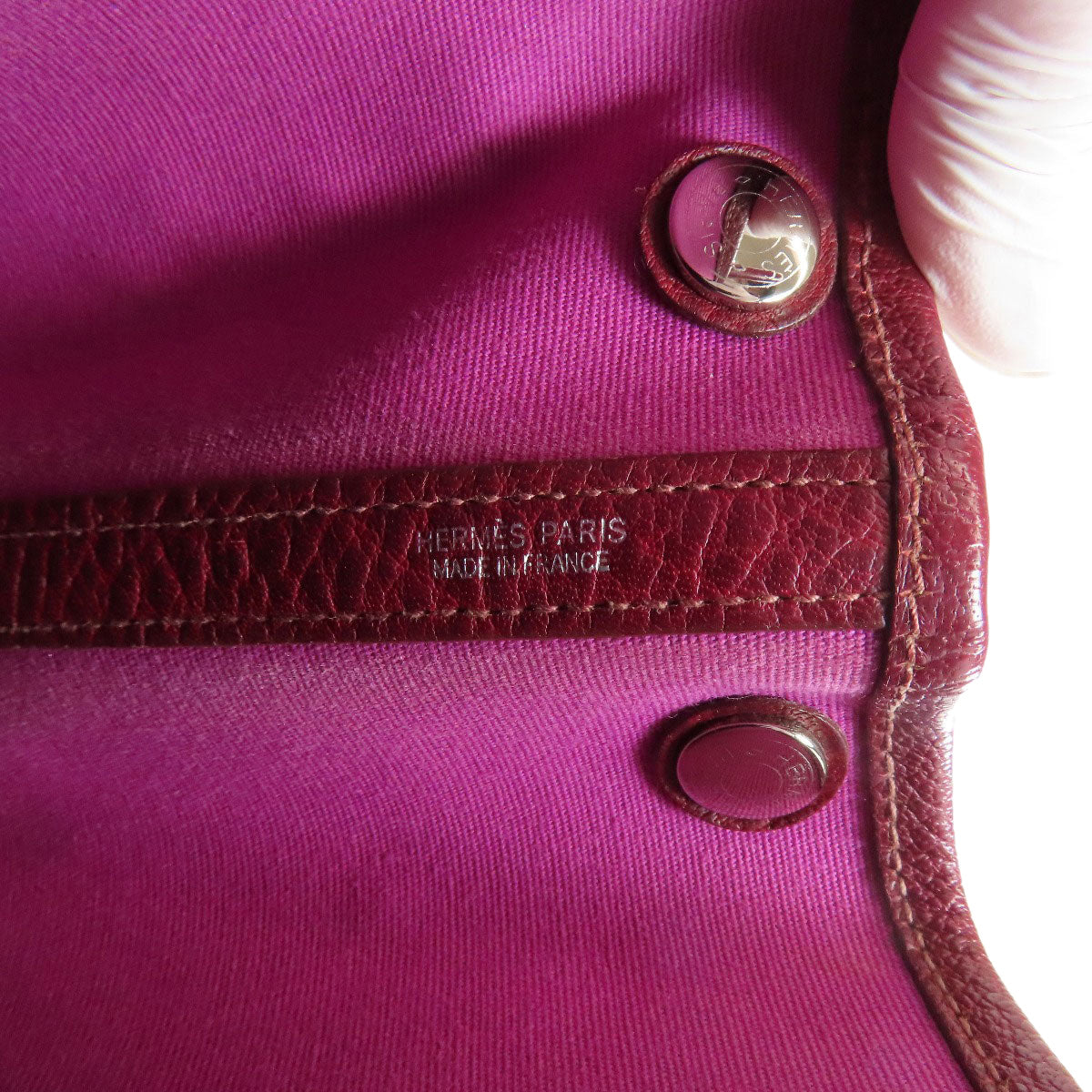 Hermes Handbag Towar Officche Red Garden Party Tpm Silvermetal