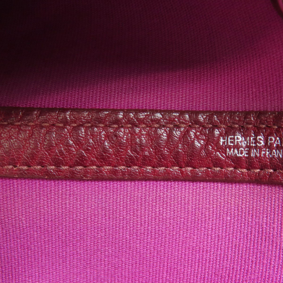 Hermes Handbag Towar Officche Red Garden Party Tpm Silvermetal