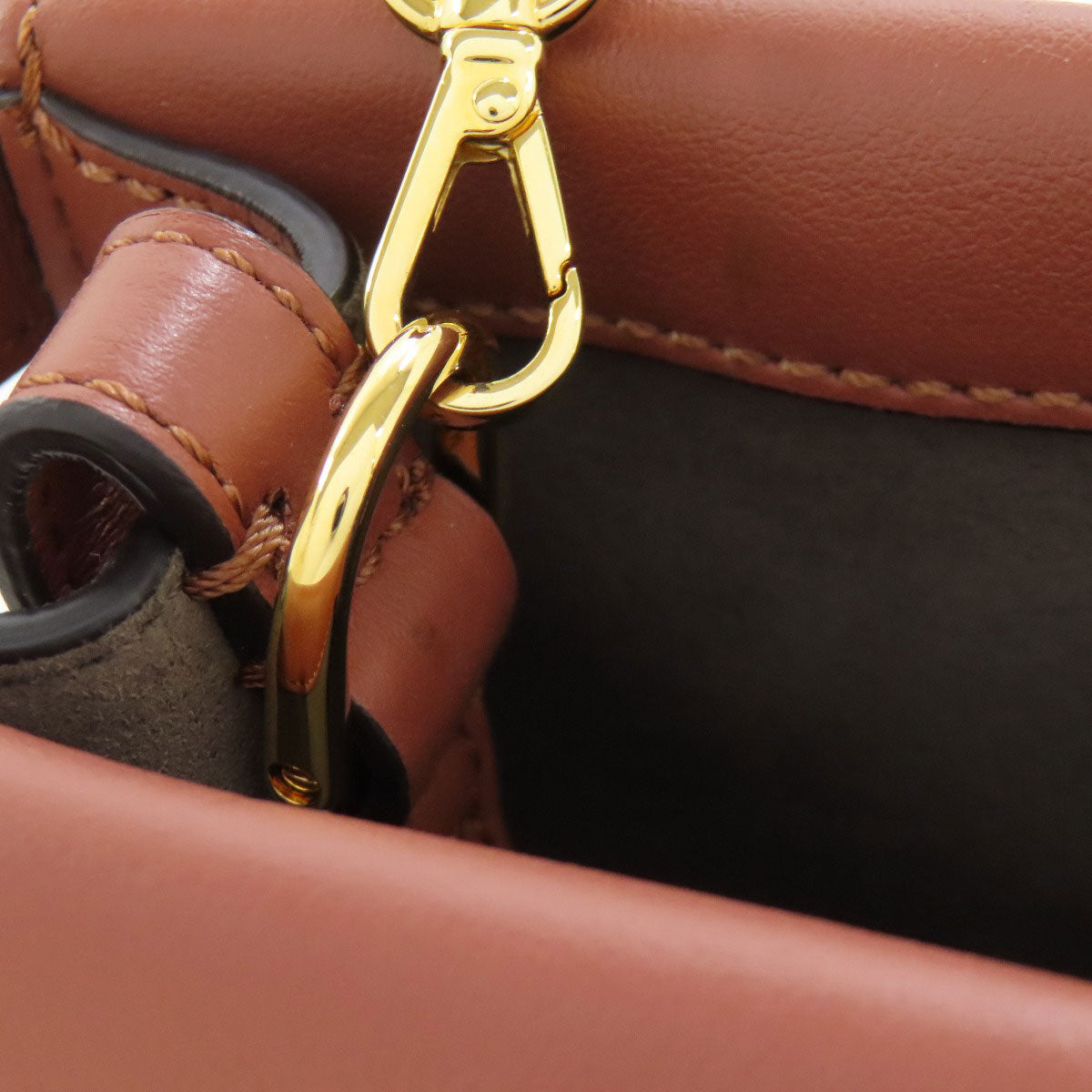 Fendi Shoulder Bag Calfskin Brown Flip Small 2Way Women