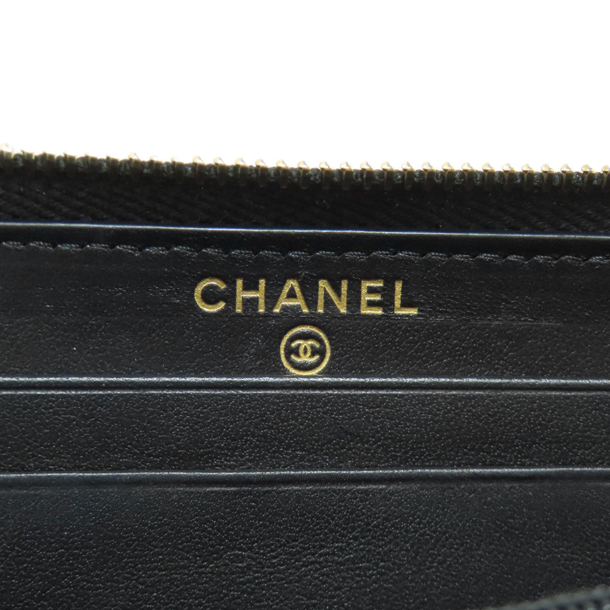 Chanel Long Wallet Purse Canvas Navy Deauville Small Zip Wallet Women