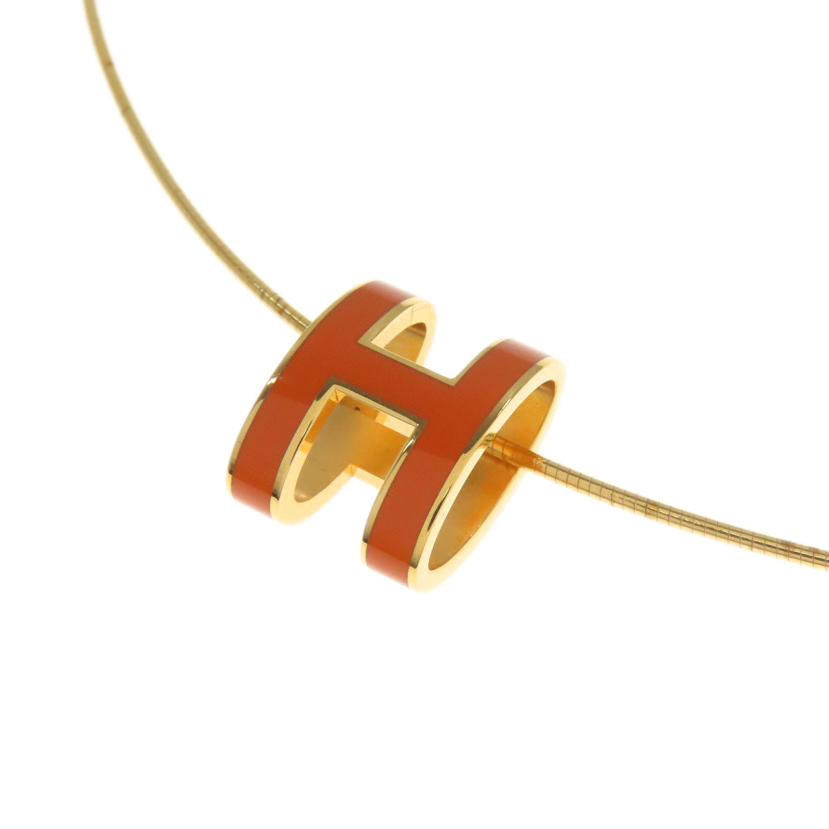 Hermes Necklace Metallic Gold Pop Ash H