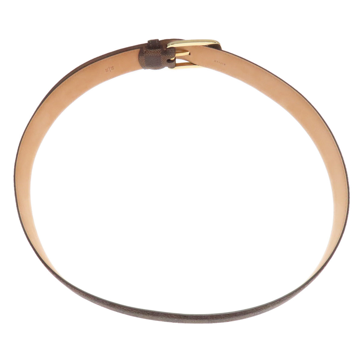 Louis Vuitton Belt Ct4048 Damier Canvas Brown Saint Tulle Riveted