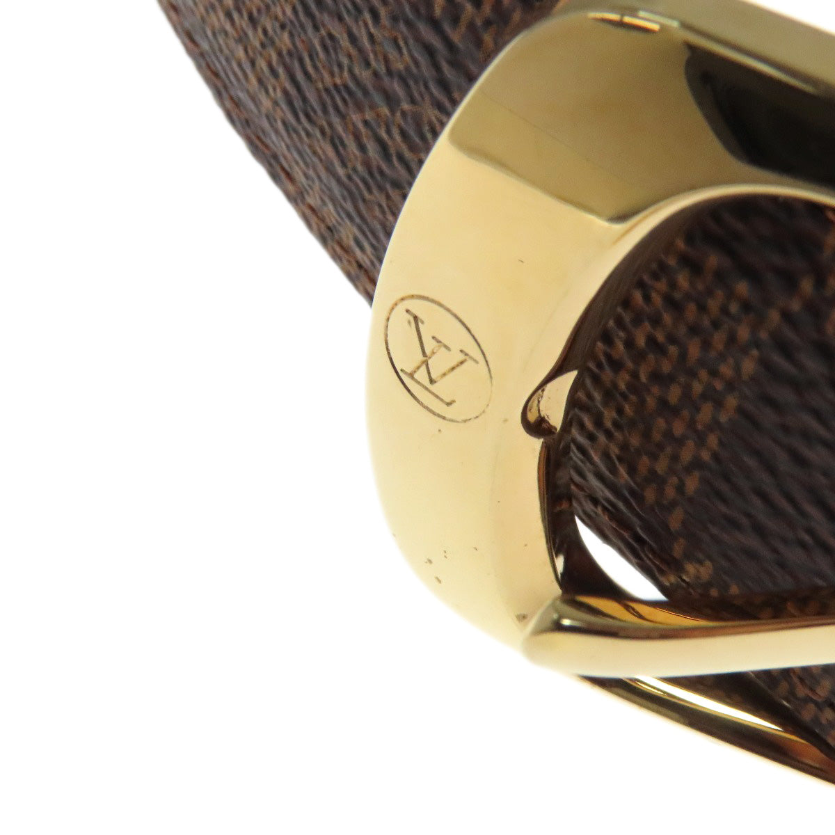 Louis Vuitton Belt Ct4048 Damier Canvas Brown Saint Tulle Riveted