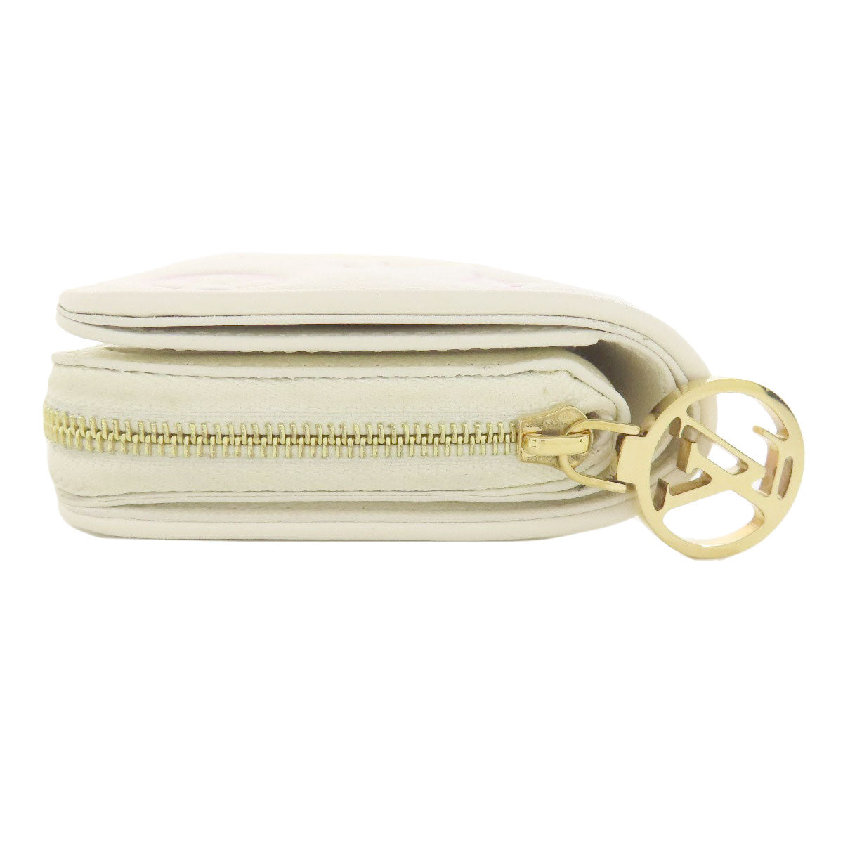 Louis Vuitton Bifold Wallet M11909 Calfskin White Portefeuilleeloup Monogram Flower Women