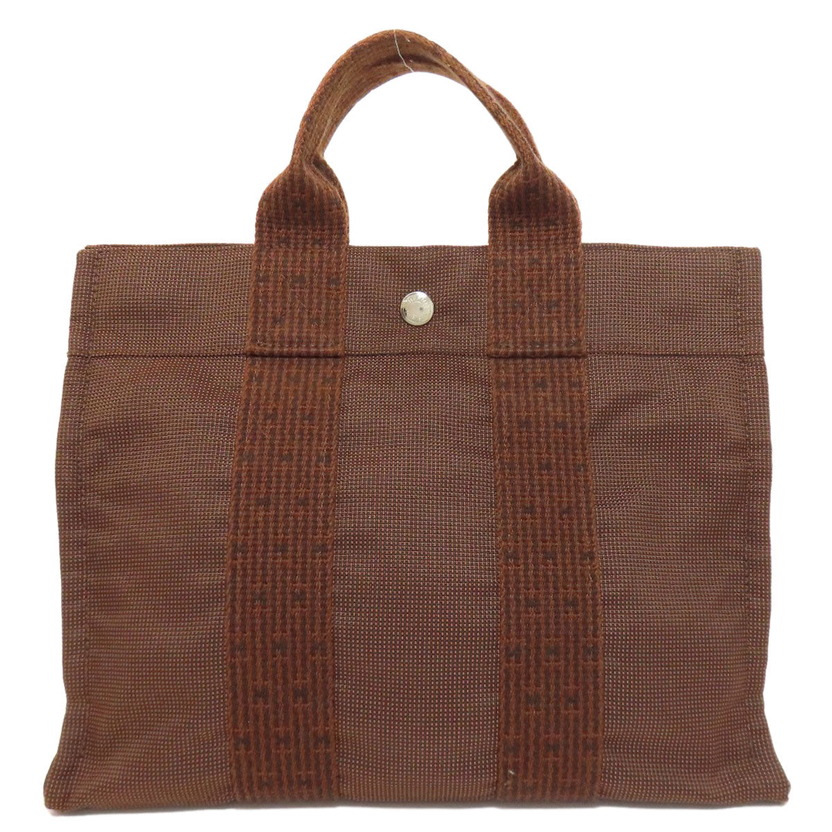 Hermes Handbag Canvas Brown Her Linepm Women