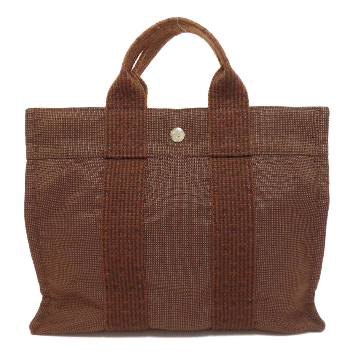 Hermes Handbag Canvas Brown Her Linepm Women