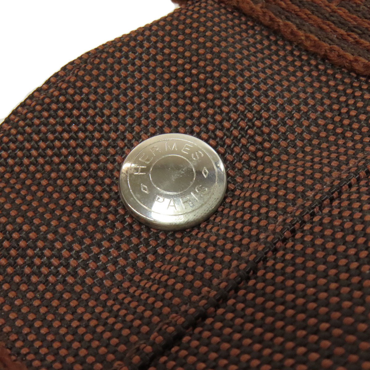 Hermes Handbag Canvas Brown Her Linepm Women