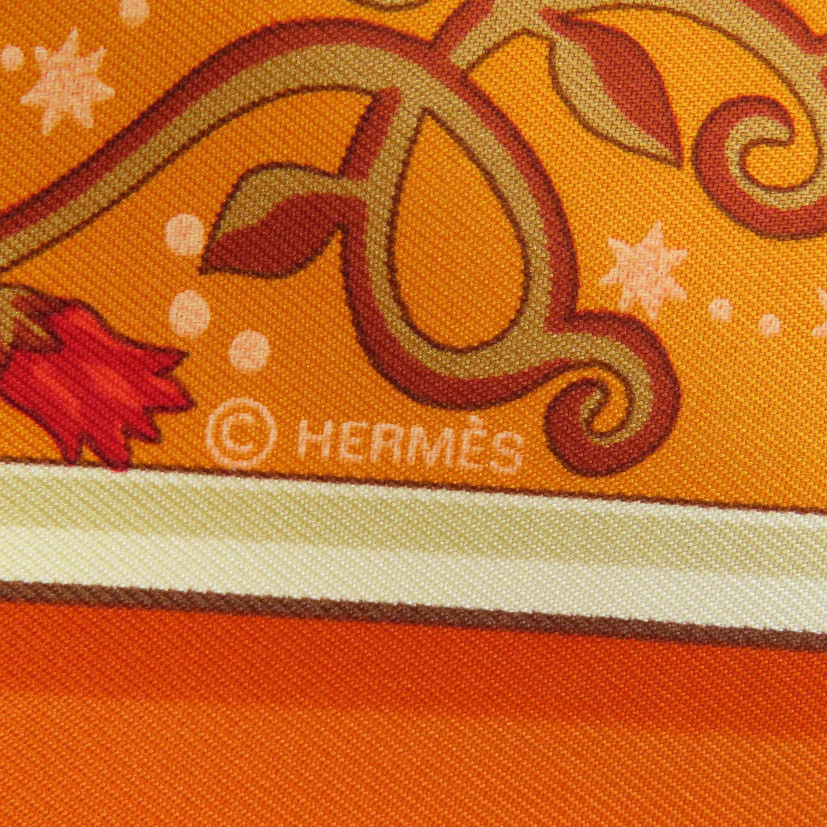 Hermes Scarf Silk Orange Carre90 World Map