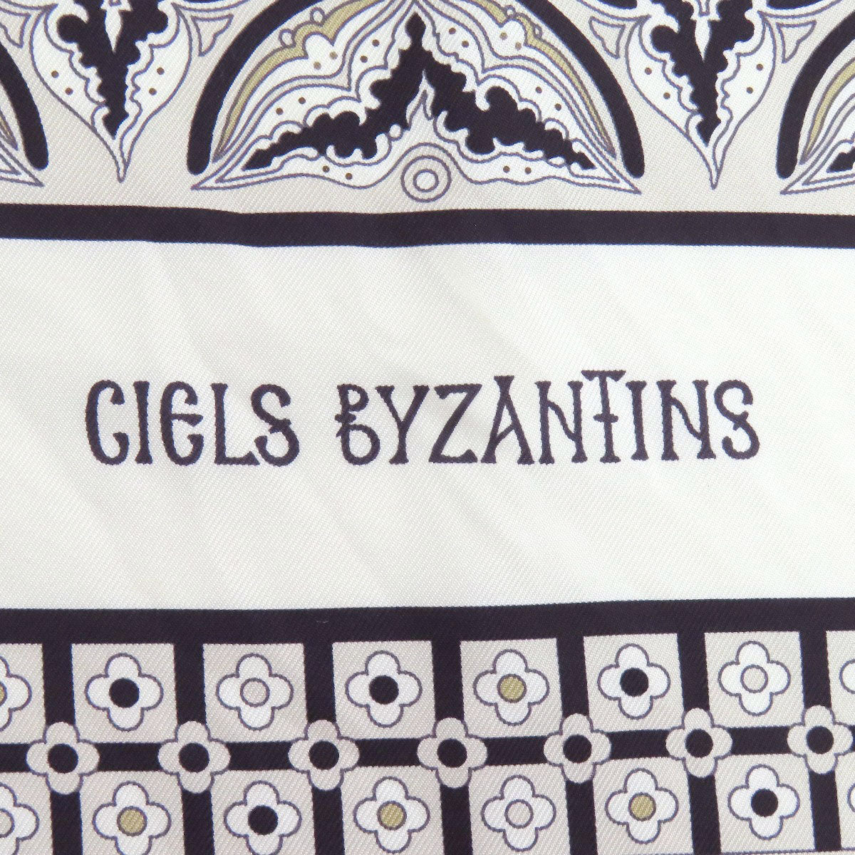 Hermes Scarf Silk White Carre90 Byzantine Sky