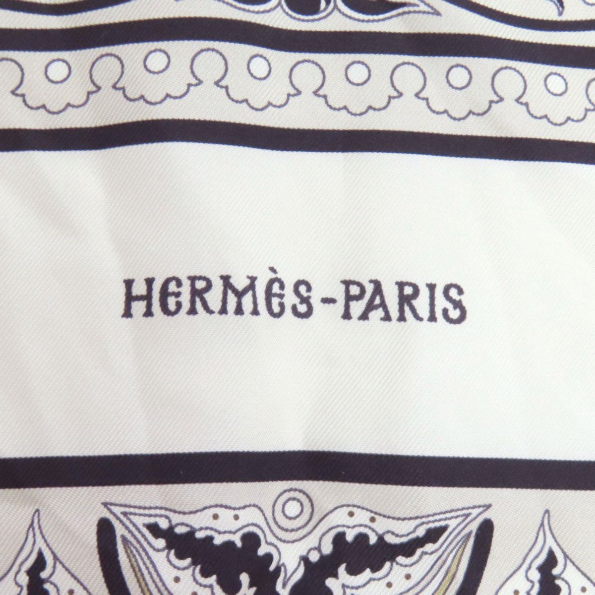 Hermes Scarf Silk White Carre90 Byzantine Sky