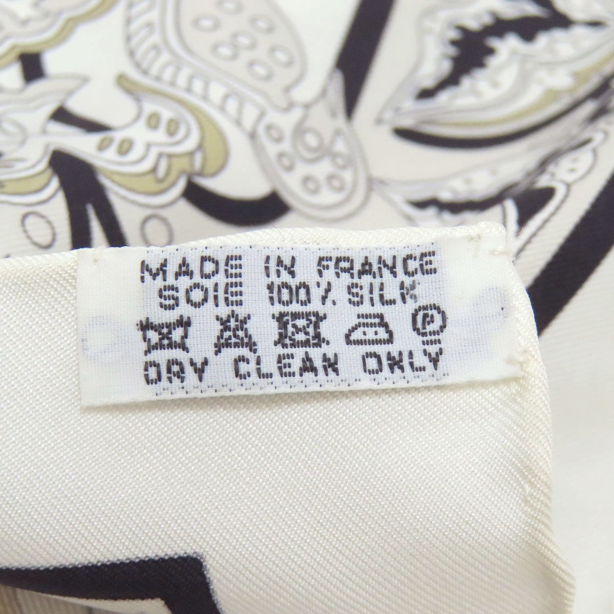 Hermes Scarf Silk White Carre90 Byzantine Sky