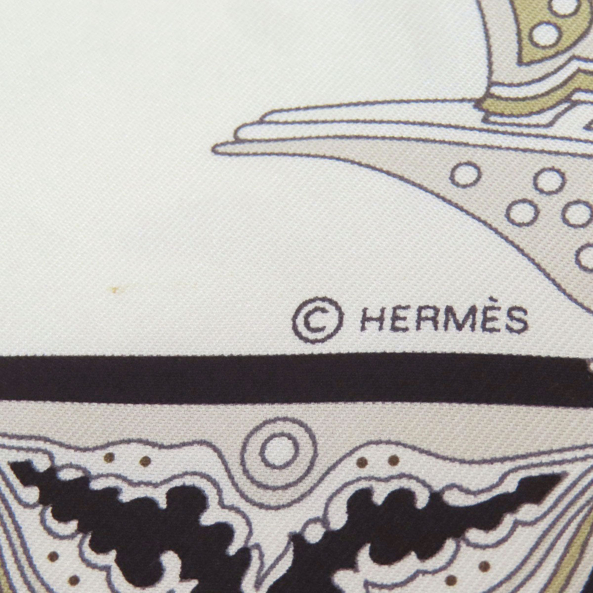 Hermes Scarf Silk White Carre90 Byzantine Sky