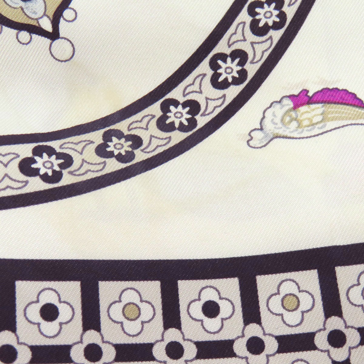 Hermes Scarf Silk White Carre90 Byzantine Sky