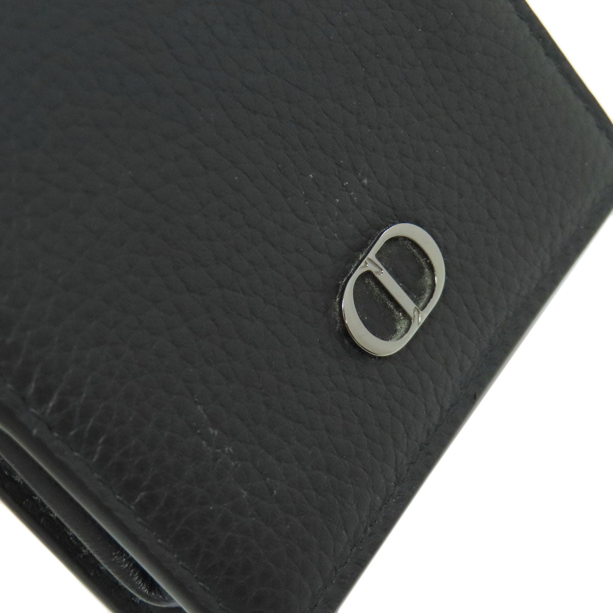 Christian Dior Coin Case Leather Black Logo Women(Unisex)