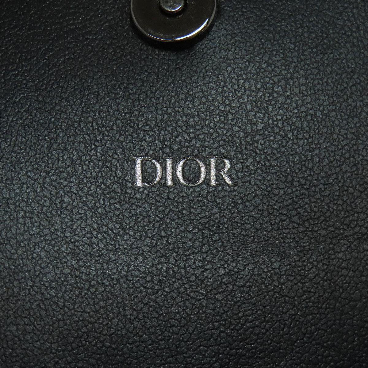 Christian Dior Coin Case Leather Black Logo Women(Unisex)