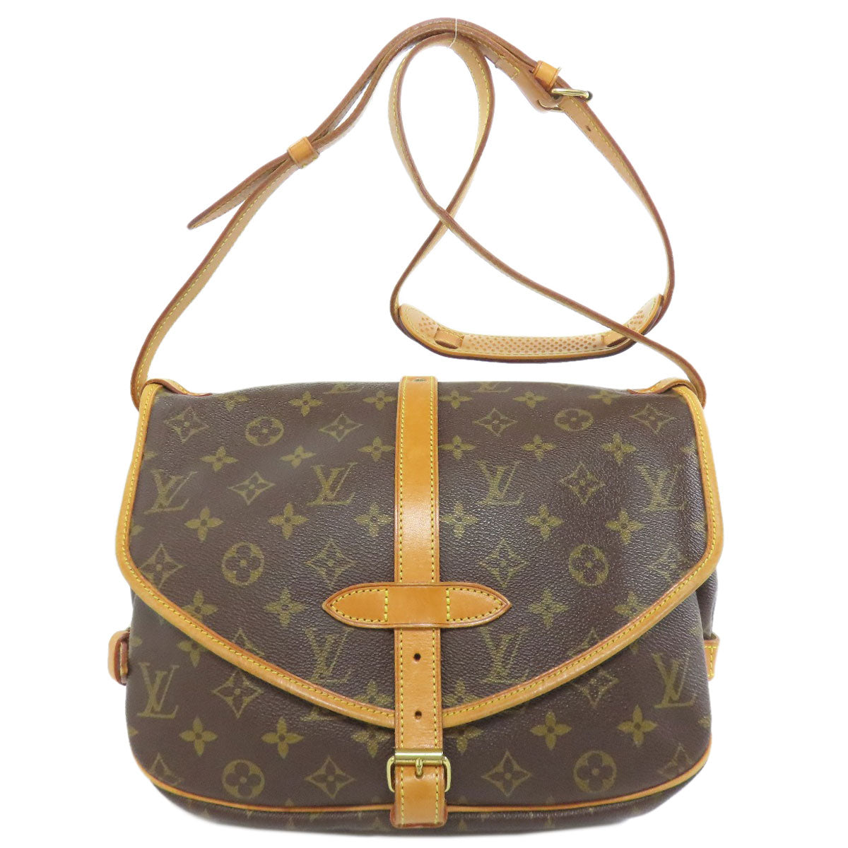 Louis Vuitton Shoulder Bag M40710 Monogram Canvas Brown Saumur Mm
