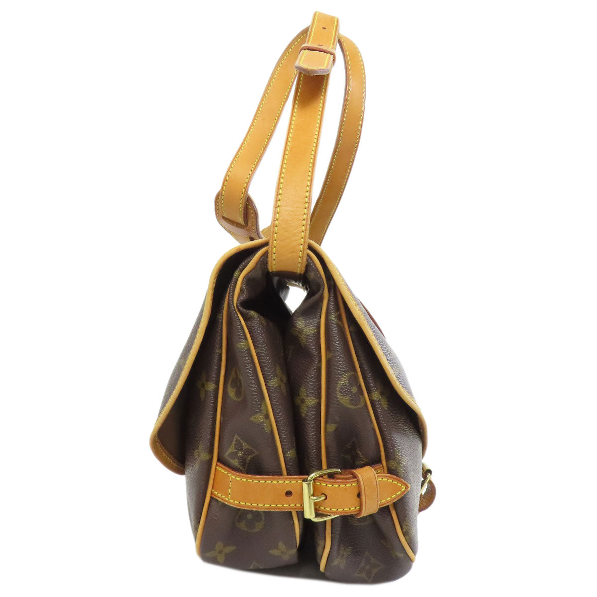 Louis Vuitton Shoulder Bag M40710 Monogram Canvas Brown Saumur Mm