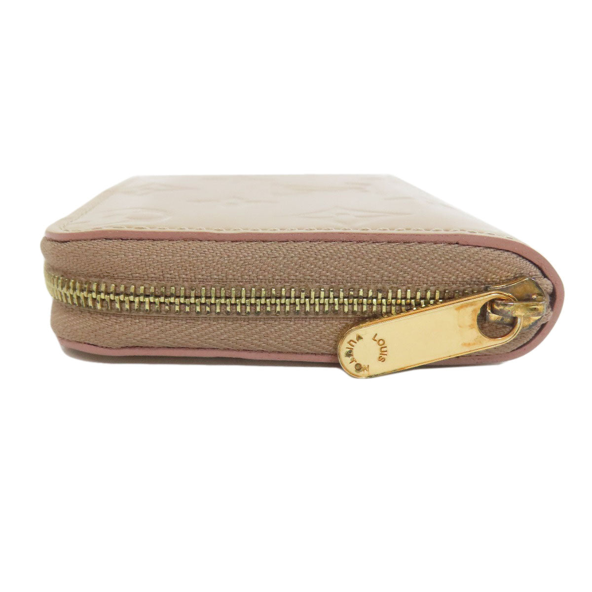 Louis Vuitton Coin Case M91762 Vernis Pink Beige Zippy Coin Purse Women