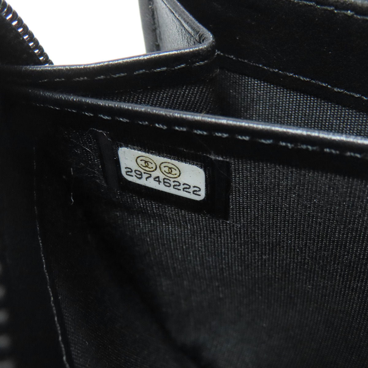 Chanel Long Wallet Purse Calfskin Black Boy Chanel Women