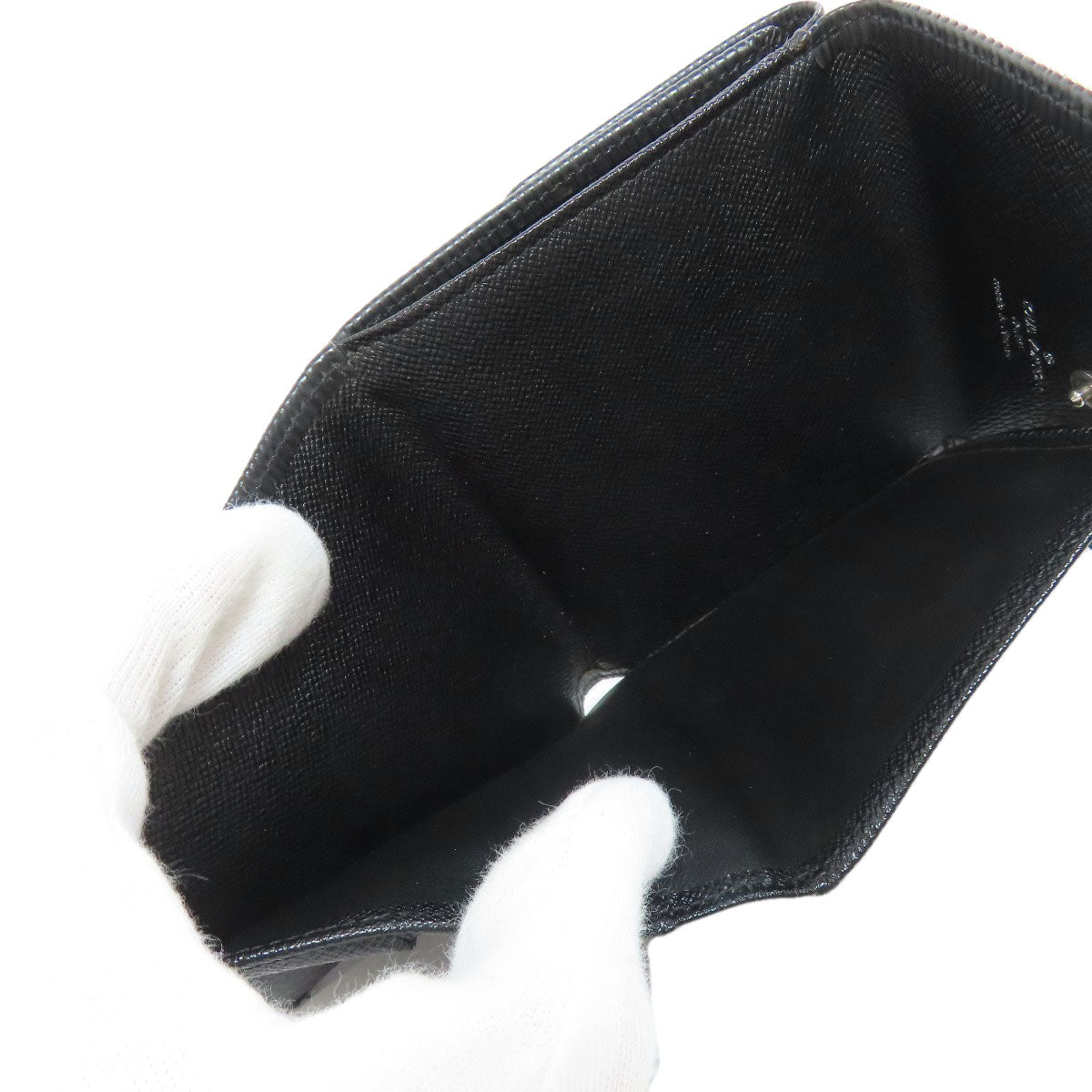 Louis Vuitton Bifold Wallet M63482 Epi Black Porto Monnaie Vie Carte Credit Women