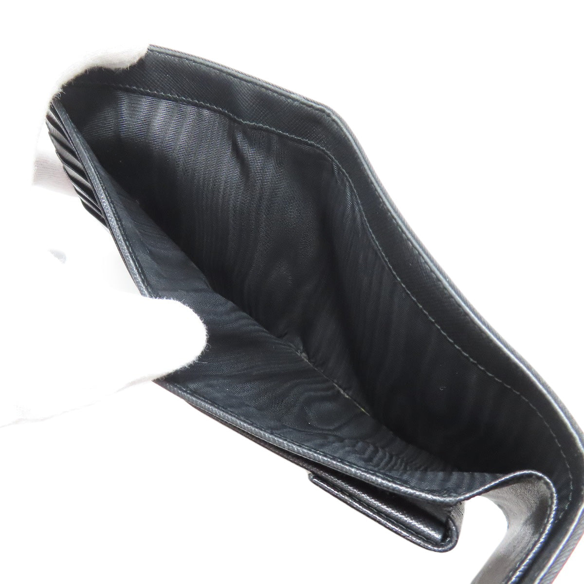Prada Bifold Wallet M170 Nylon Black Logometal Women