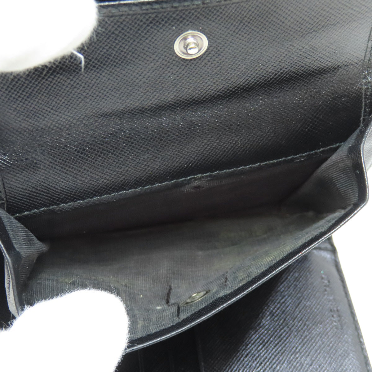 Prada Bifold Wallet M170 Nylon Black Logometal Women