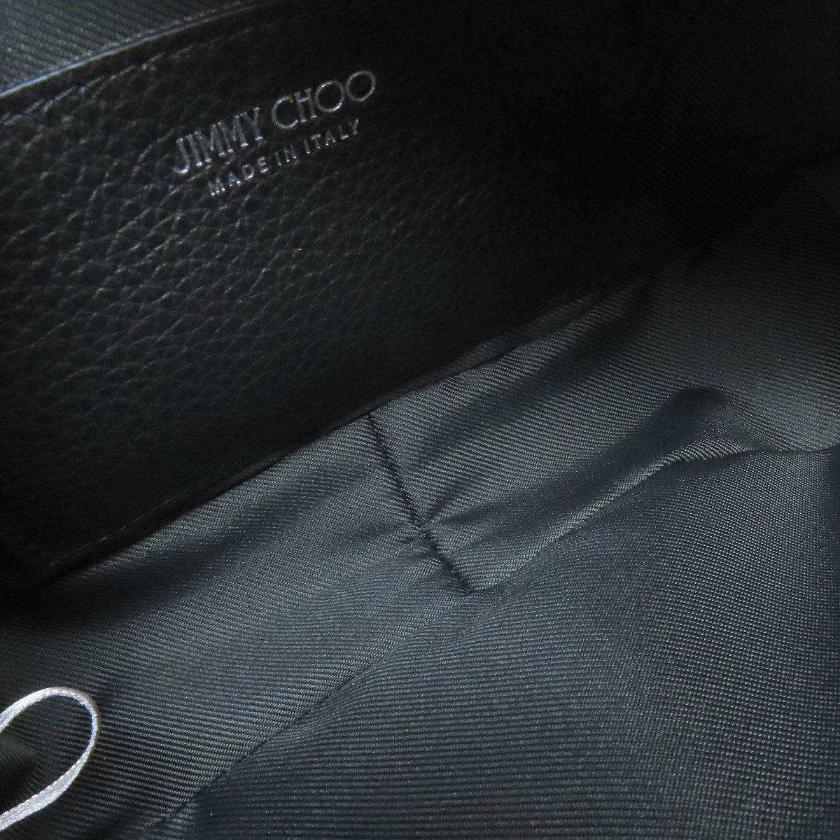 Jimmy Choo Shoulder Bag Leather Black Star Motif Studs