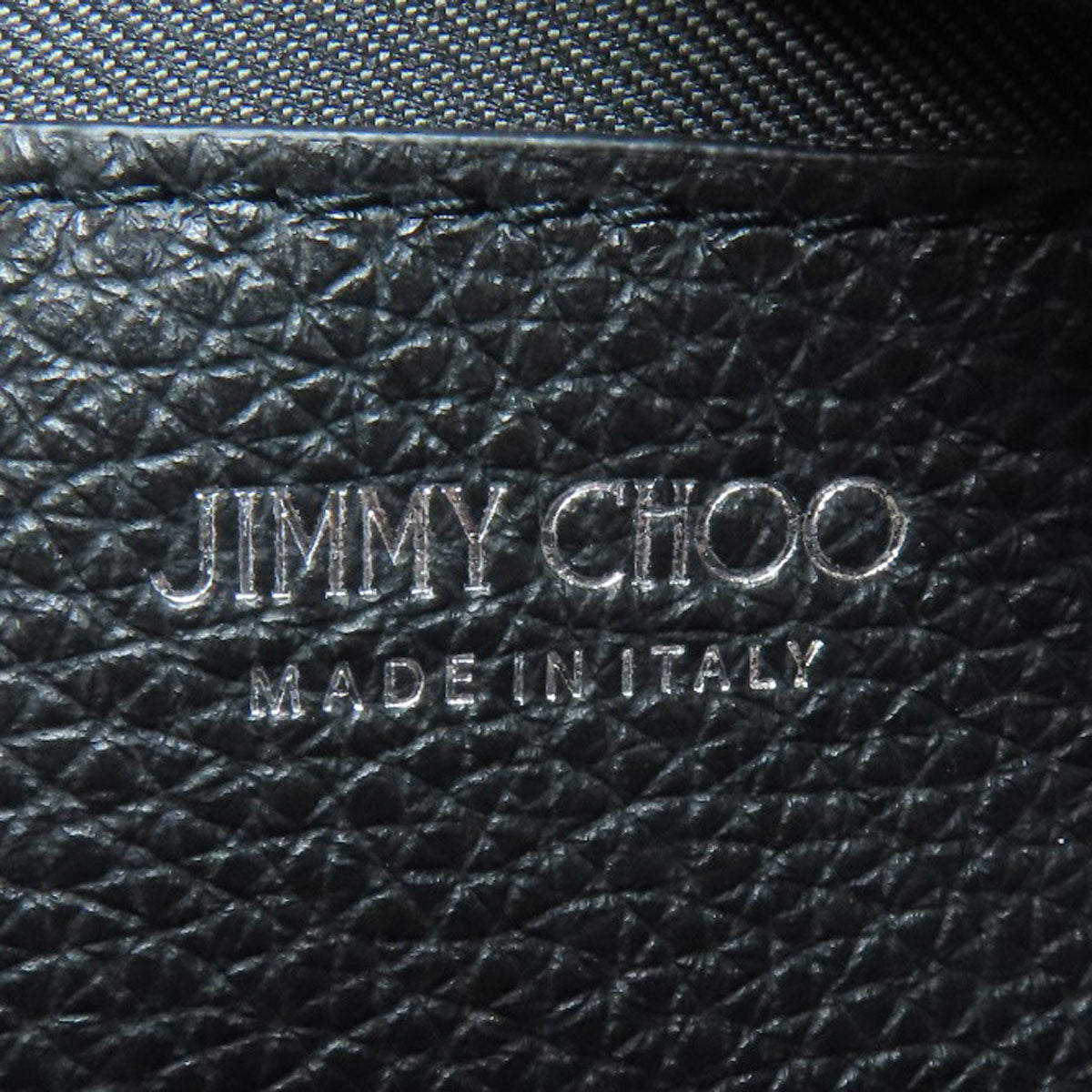 Jimmy Choo Shoulder Bag Leather Black Star Motif Studs