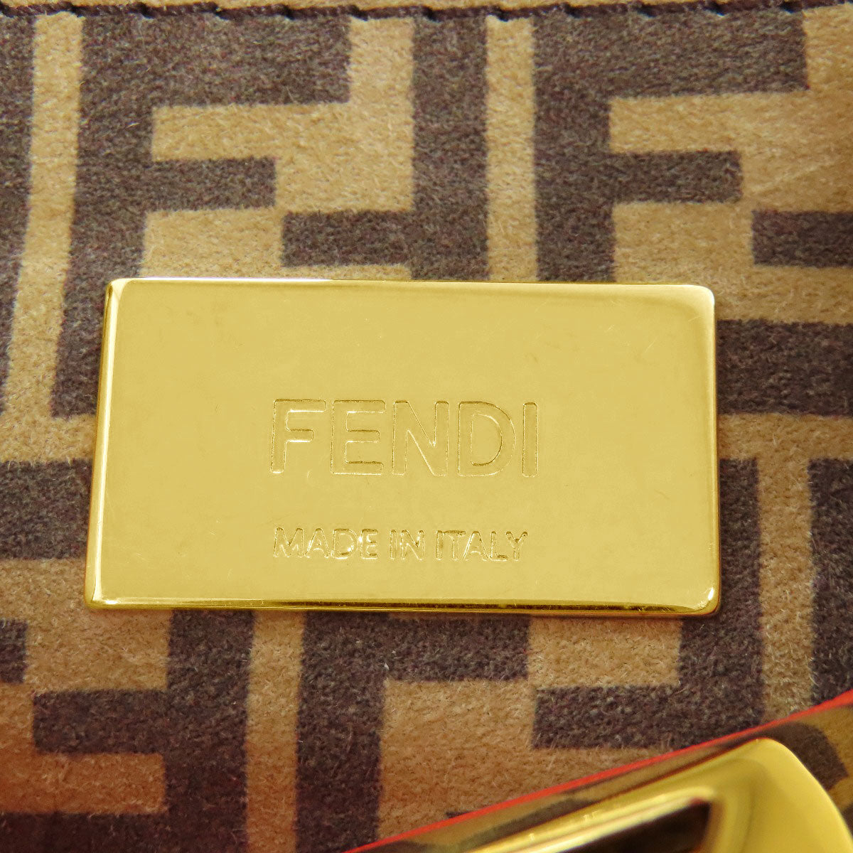 Fendi Handbag Calfskin Red Peekaboo Mini 2Way Women
