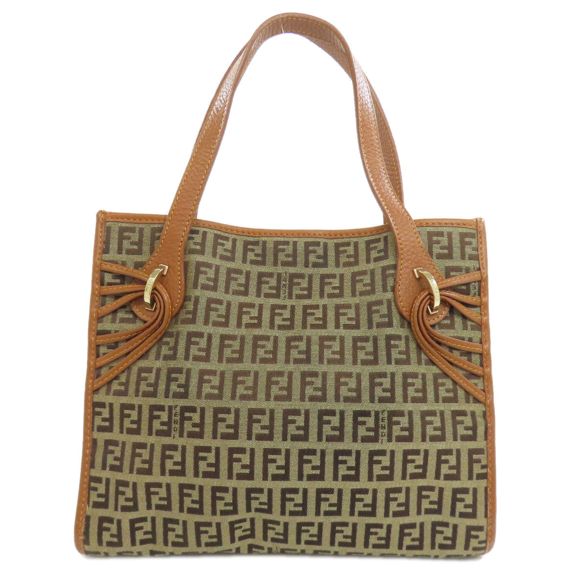 Fendi Handbag Canvas Brown Zucca Pattern