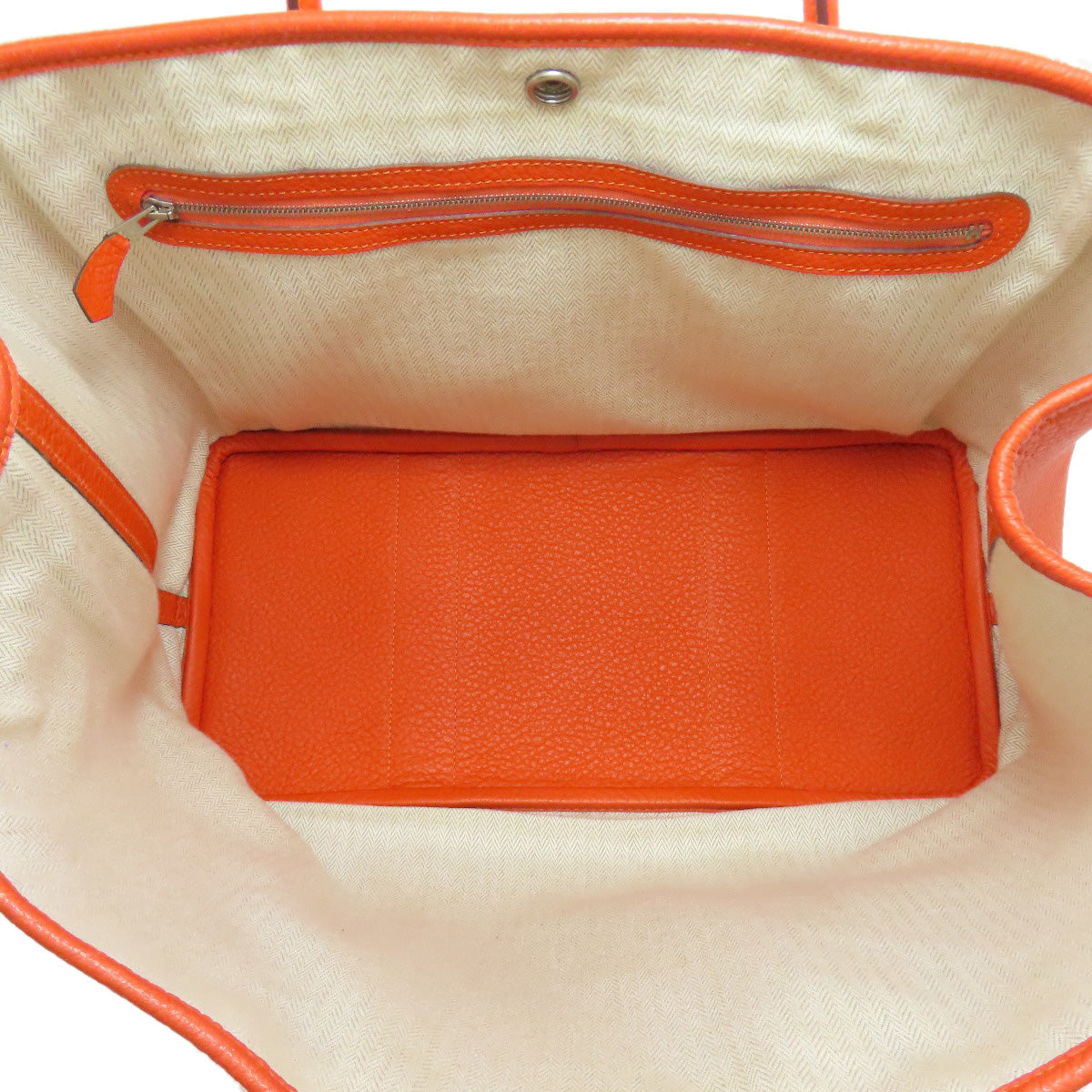 Hermes Tote Bag Negonda Orange Garden Party Pm Silvermetal