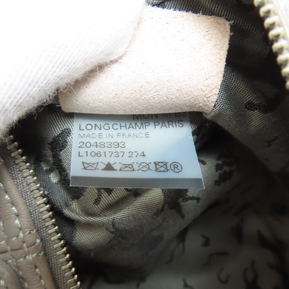 Longchamp Shoulder Bag Leather Gray Logo Women