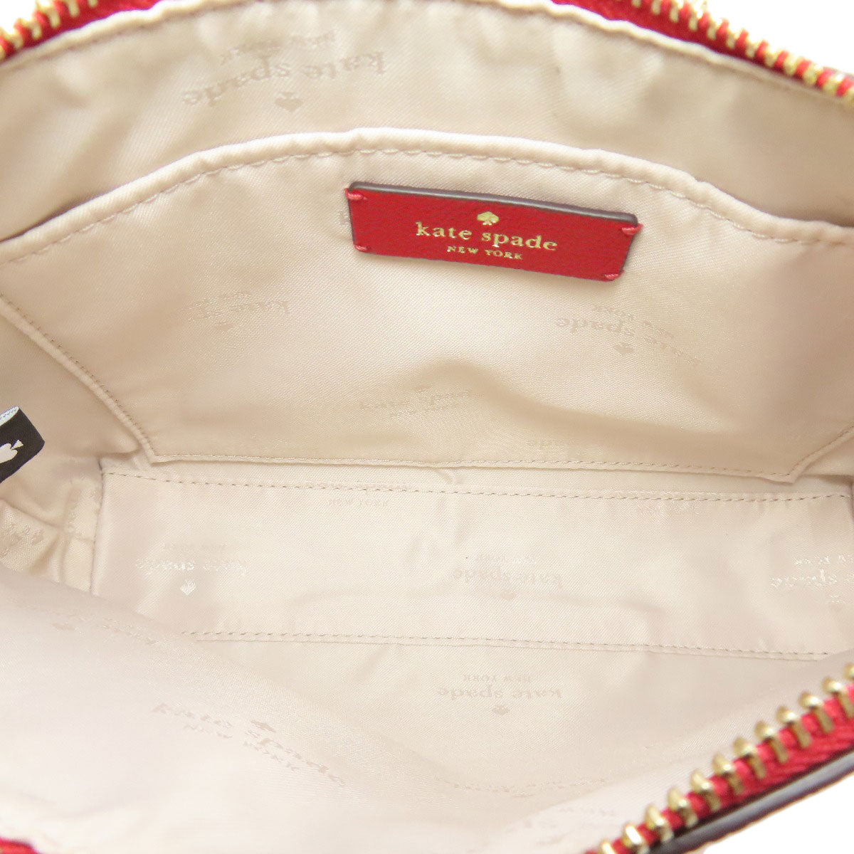 Kate Spade Shoulder Bag Leather Red Logo Women