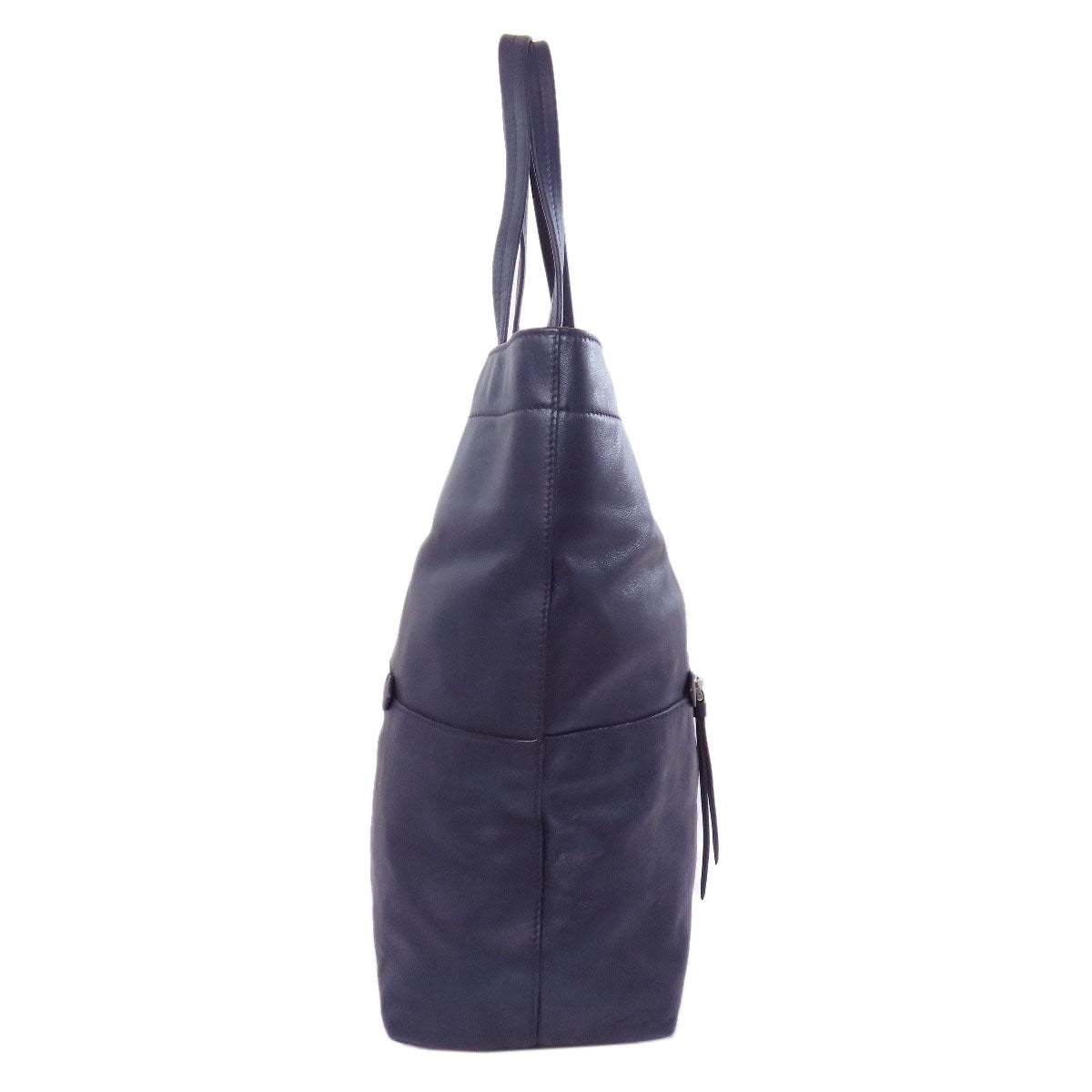 Miumiu Tote Bag Leather Blue Logo Women
