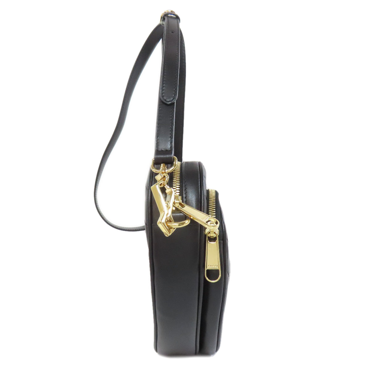 Gucci Shoulder Bag 751628 Calfskin Black Gg Marmont Heart Motif Women