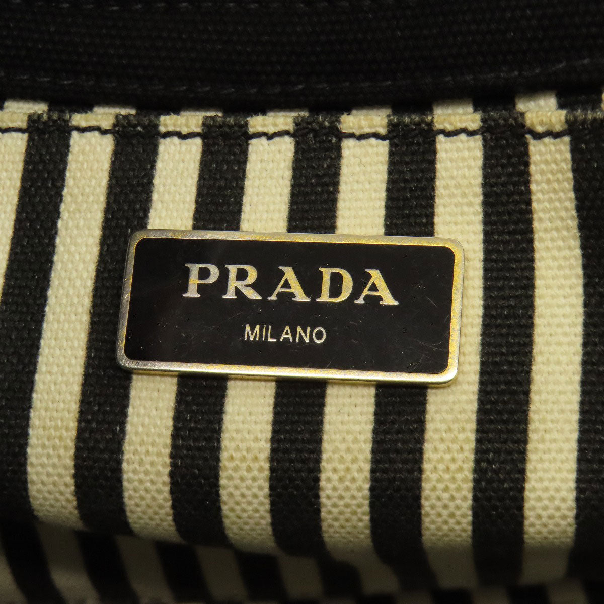 Prada Handbag Canvas Black Canapa Mini 2Way