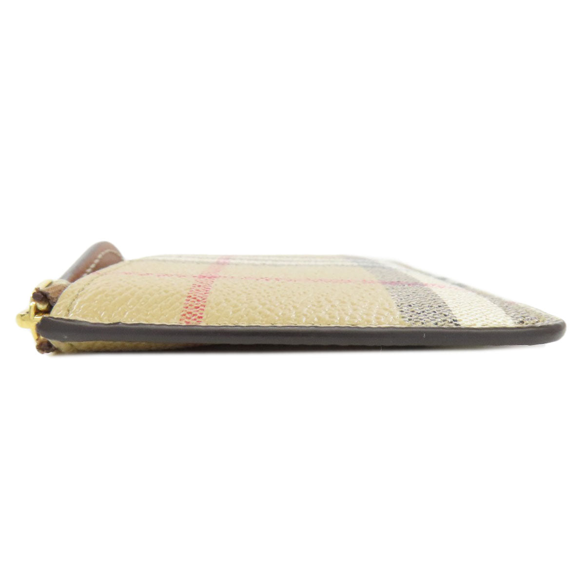 Burberry Coin Case Leather Beige Nova Check Women(Unisex)