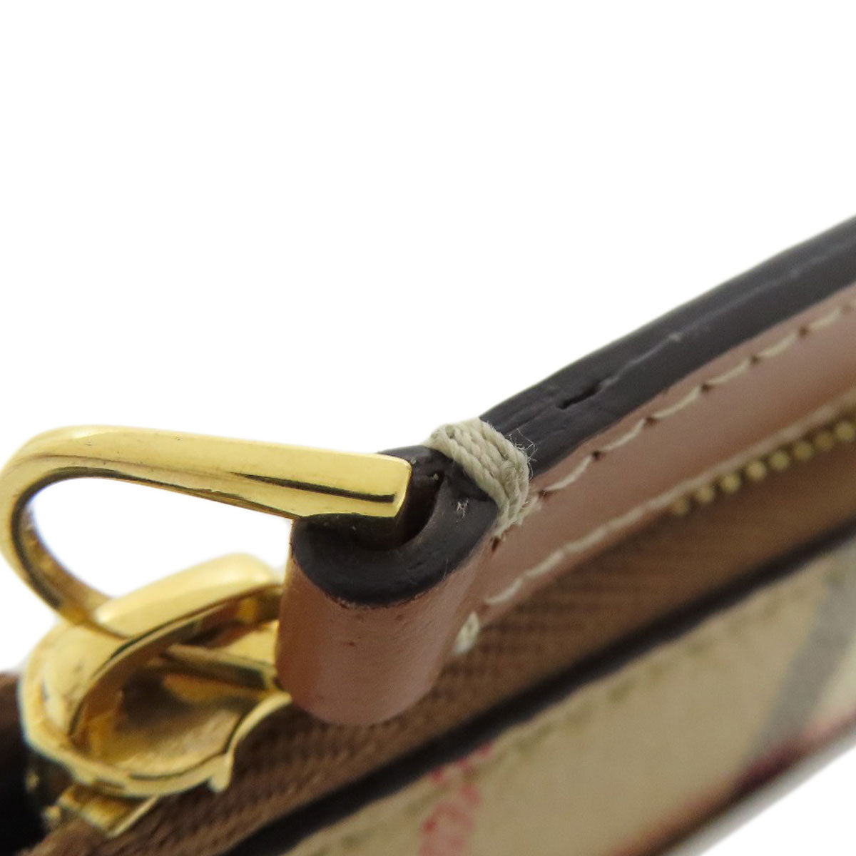 Burberry Coin Case Leather Beige Nova Check Women(Unisex)