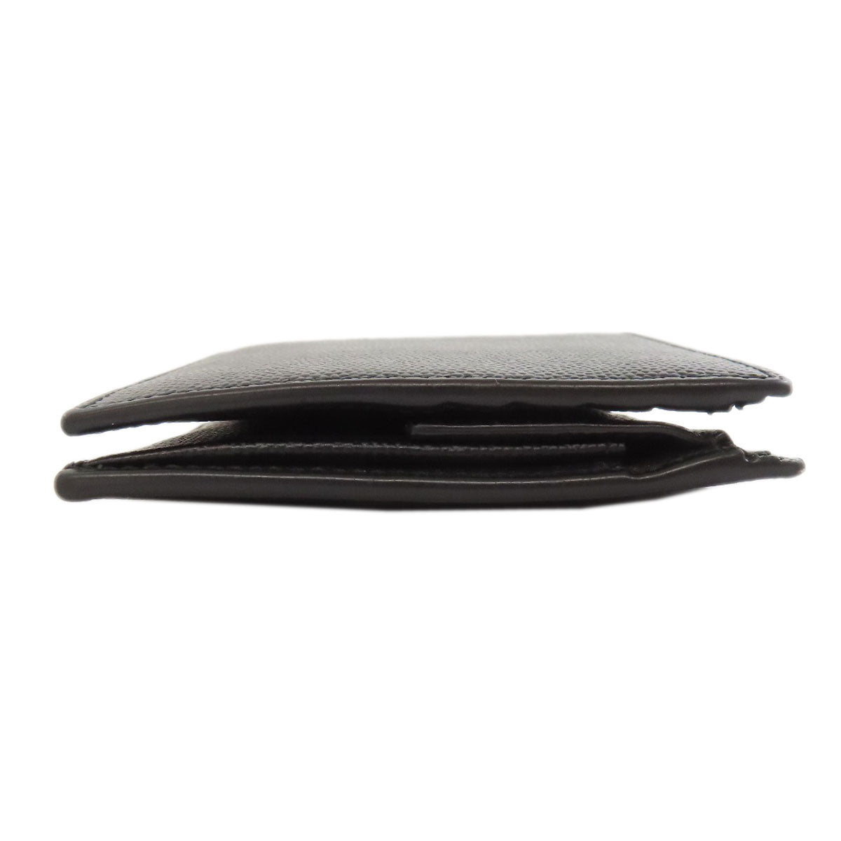 Saint Laurent Bifold Wallet Leather Black Logo Women