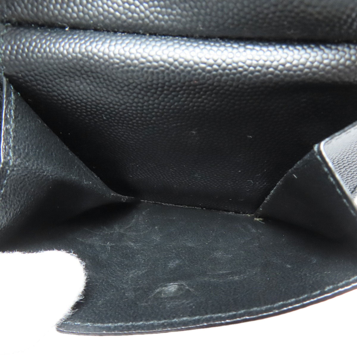 Saint Laurent Bifold Wallet Leather Black Logo Women
