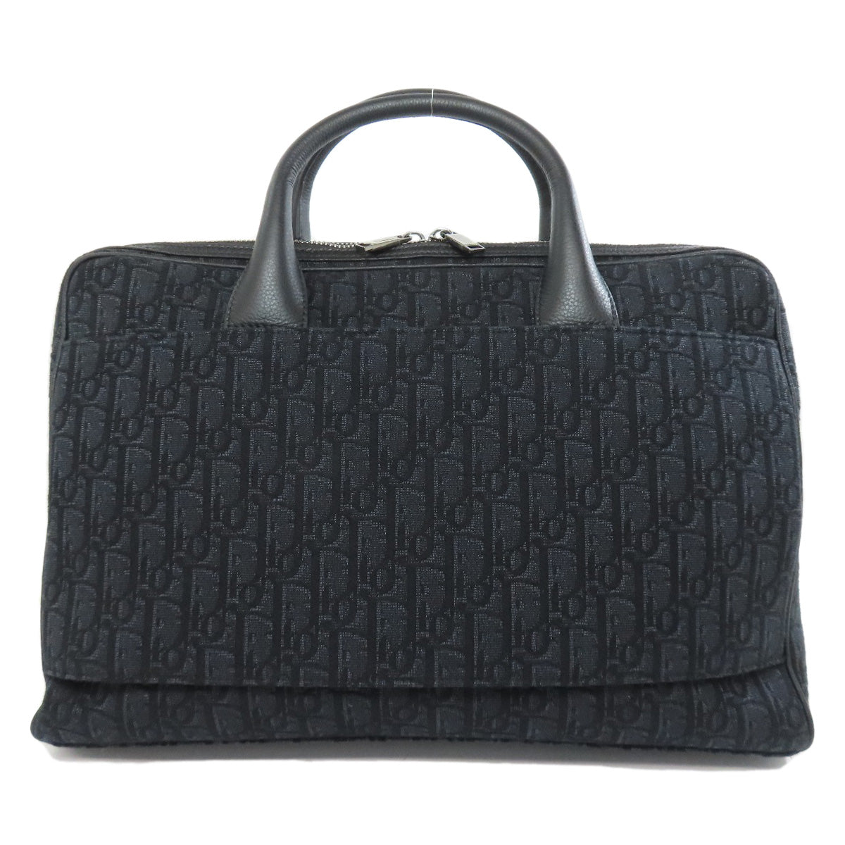 Christian Dior Business Bag Canvas Black Trotter Pattern 2Way Mens