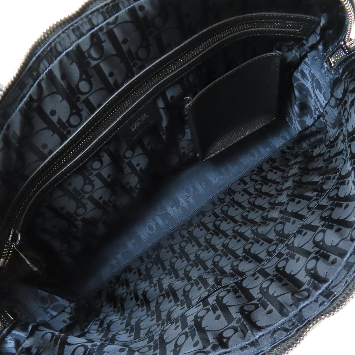 Christian Dior Business Bag Canvas Black Trotter Pattern 2Way Mens