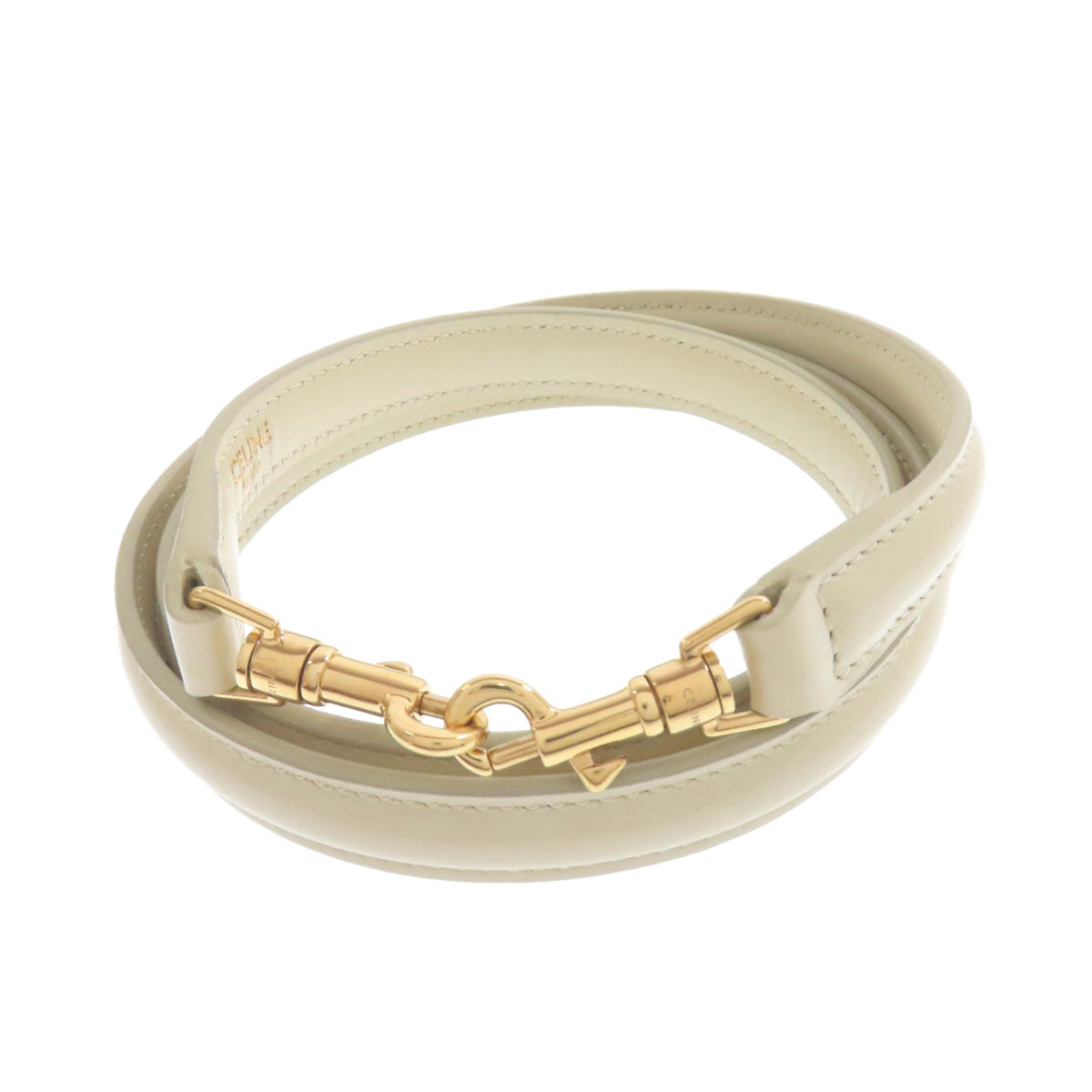Celine Handbag Leather Beige Logo Women