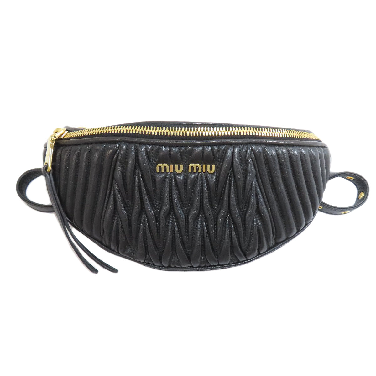 Miumiu Hip Bag Calfskin Black Materasse