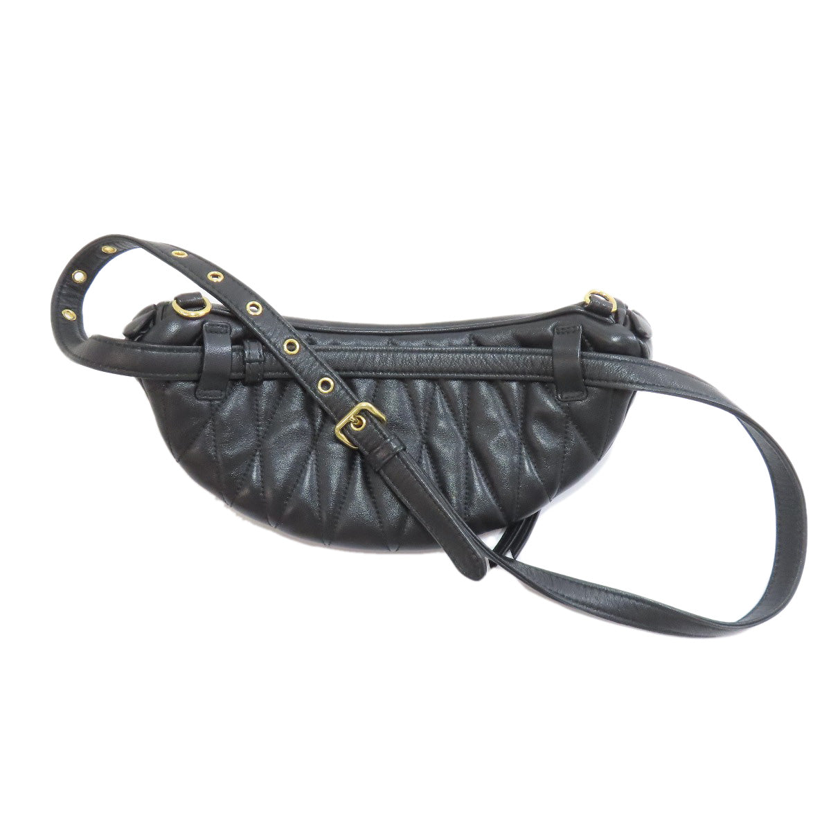 Miumiu Hip Bag Calfskin Black Materasse
