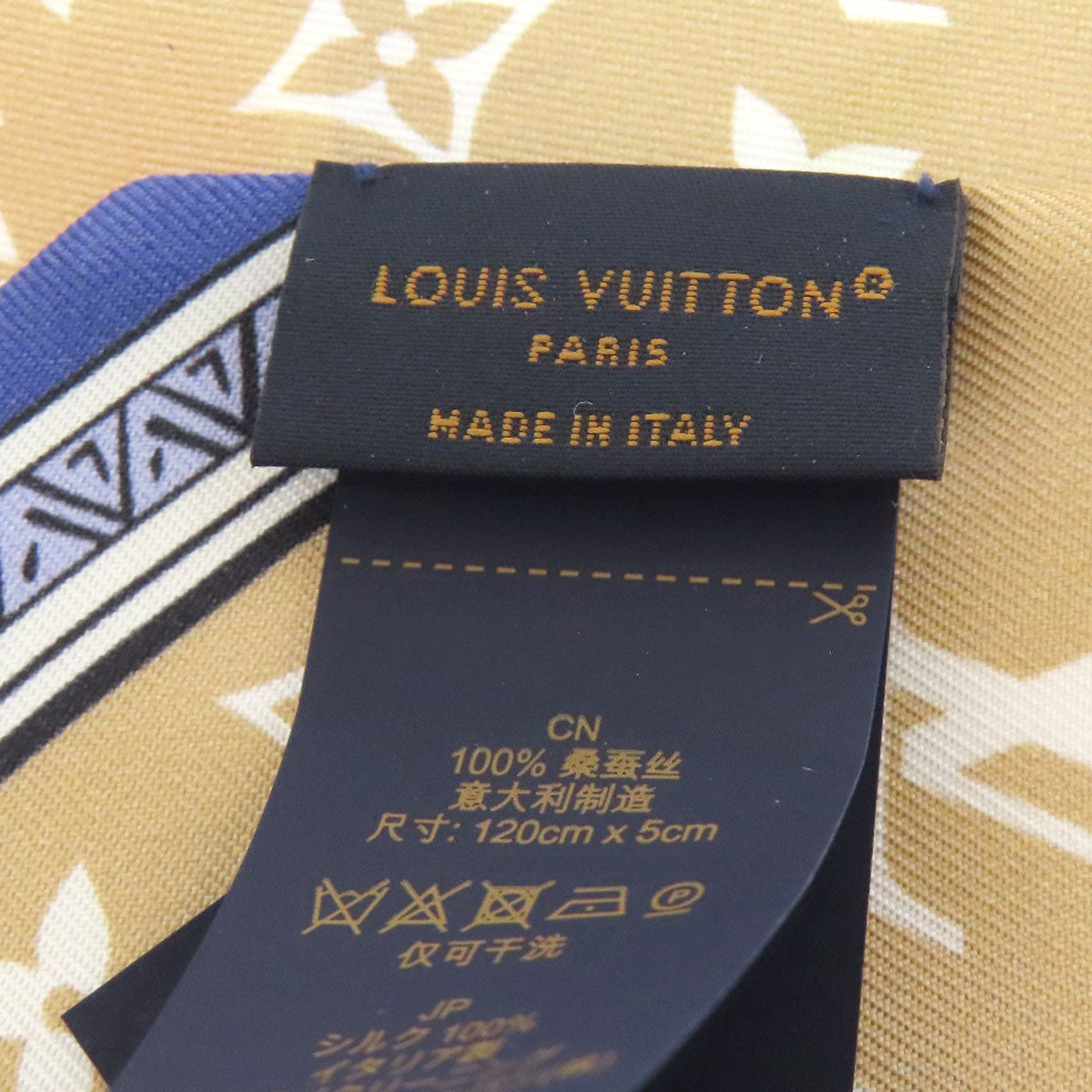 Louis Vuitton Scarf M79533 Silk Blue Bandeau Lv Eclipse