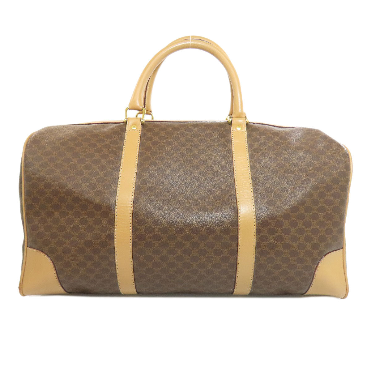 Celine Boston Duffel Bag Pvc Brown Macadam Pattern