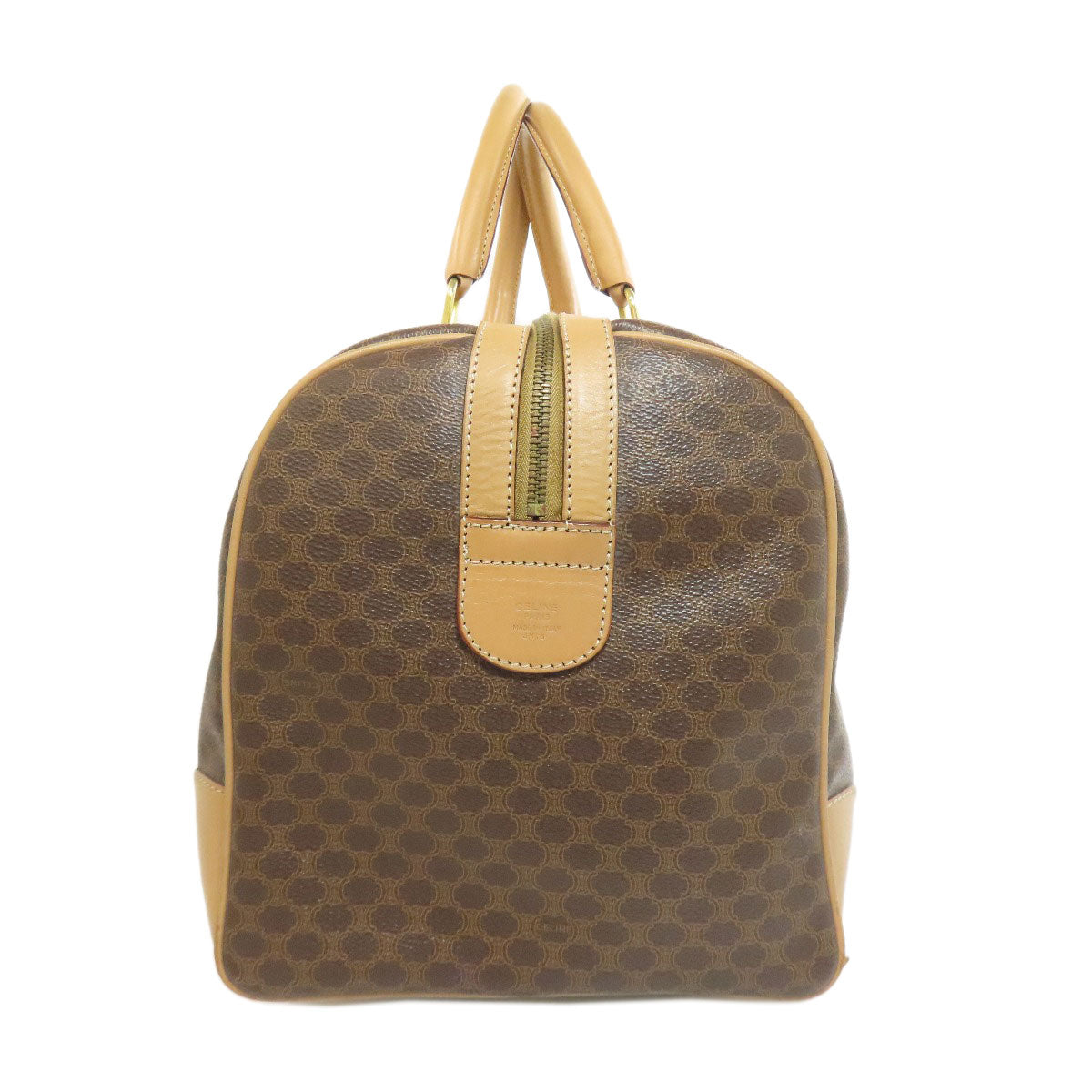 Celine Boston Duffel Bag Pvc Brown Macadam Pattern