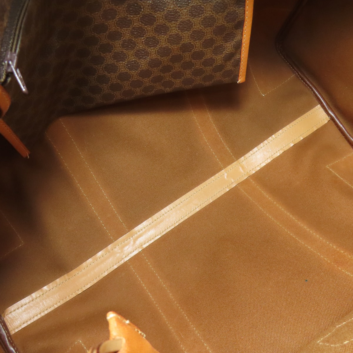 Celine Boston Duffel Bag Pvc Brown Macadam Pattern